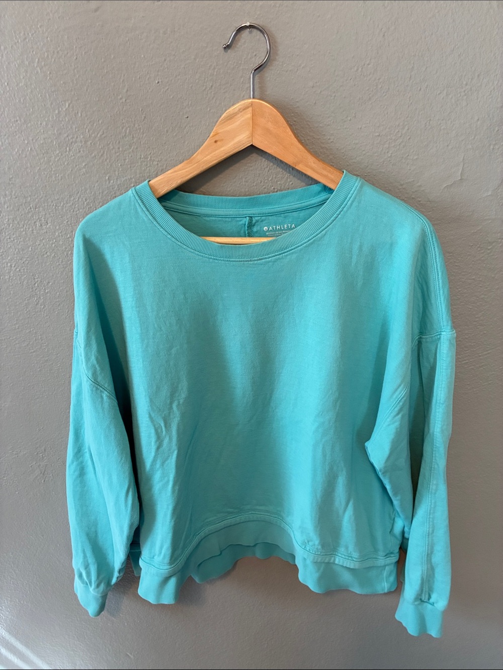 Athleta Teal Sundown 2.0 Crewneck Long Sleeve Pullover Athletic Sweatshirt Large